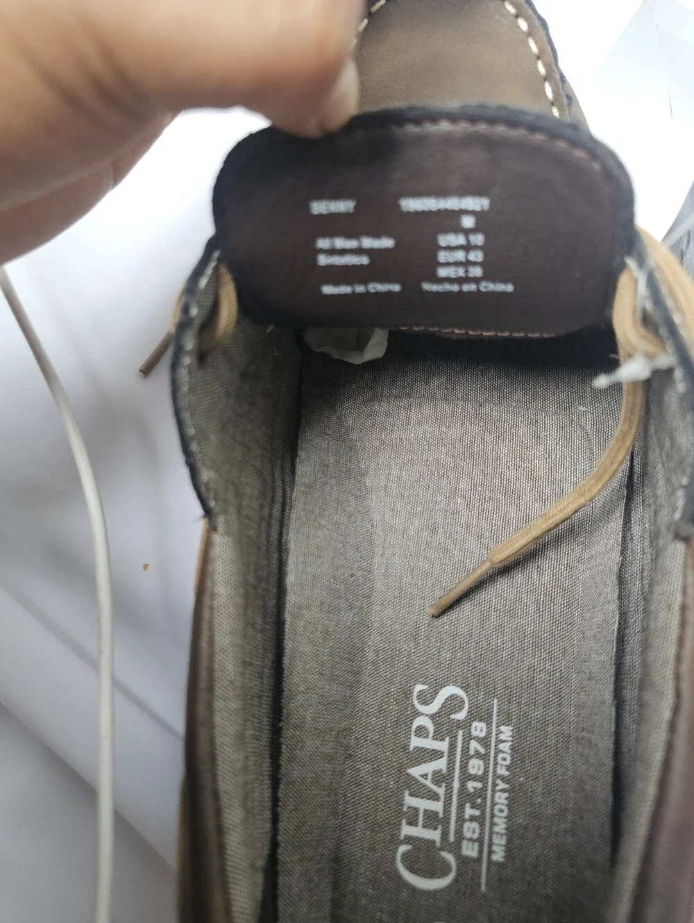 Chaps Benny Men’s Brown Boat Shoes Size 10 NWT Memory Foam)